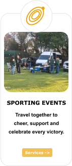 Services -> SPORTING EVENTS Travel together to cheer, support and celebrate every victory.
